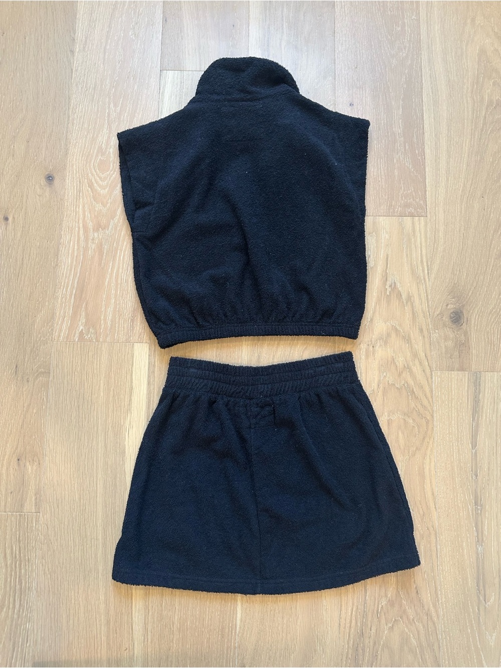 Mantra Irie Terry Cloth Top Skirt Set Swim Coverup Black Matching Set Size Small - Picture 8 of 12